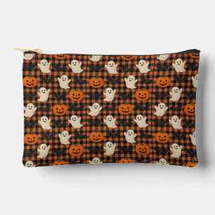 Niedlich, Gingham-halloween-Geist-Kürbisbäume Zubehörtasche