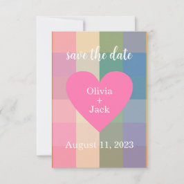 Niedlich Gingham Heart Save the Date