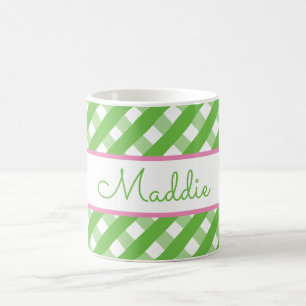 Niedlich Gingham Personalisierte Mug Kaffeetasse