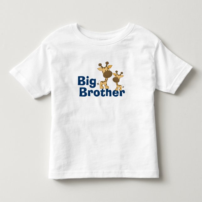 Niedlich Giraffe Big Brother Kleinkind T-shirt (Vorderseite)