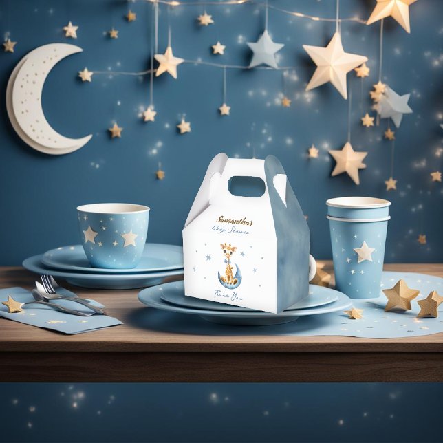 Niedlich Giraffe Watercolor Boy Baby Shower Geschenkschachtel (Von Creator hochgeladen)