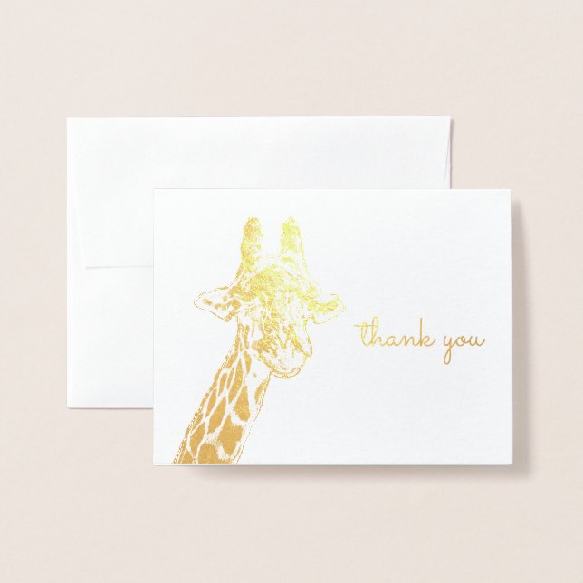 Niedlich Giraffe Wild African Animal Danke Folienkarte (Vorderseite mit Umschlag)
