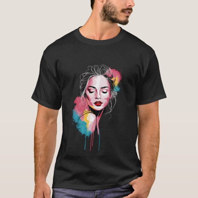 Niedlich Girl at Dusk - Dreamy Sunset Ästhetik T-S T-Shirt (Vorderseite)