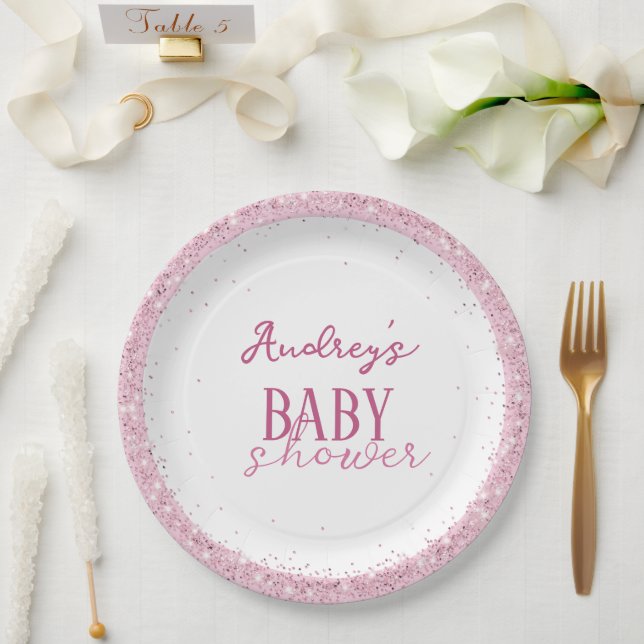 Niedlich Girl Baby Dusche Pappteller (Hochzeit)