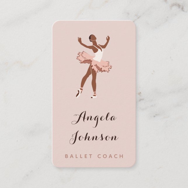 Niedlich Girl Ballerina Illustration Tanzschule Visitenkarte (Vorderseite)