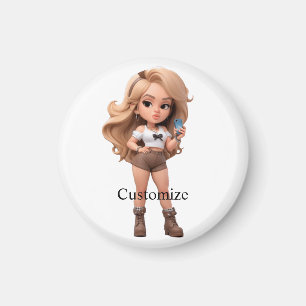 Niedlich Girl Bonita Chica Thunder_Cove Magnet