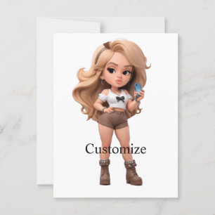 Niedlich Girl Bonita Chica Thunder_Cove Postkarte