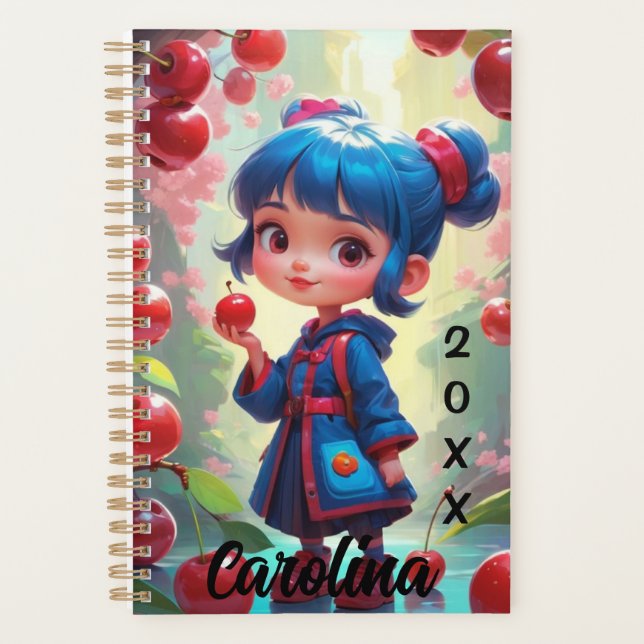 Niedlich Girl Cherry Planner Planer (Vorderseite)