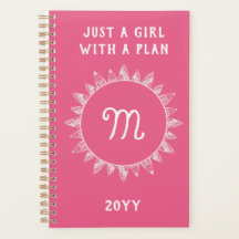 Niedlich Girl Feminine Pink White Monogram
