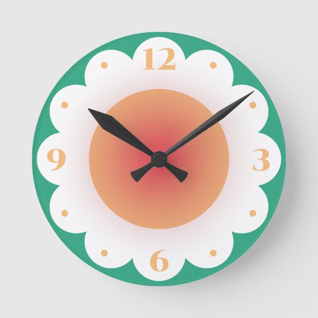 Niedlich Girl Floral Cartoon Daisy Kinderzimmer Runde Wanduhr (Vorderseite)