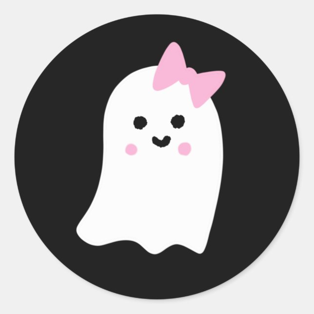 Niedlich Girl Ghost Runder Aufkleber (Vorderseite)