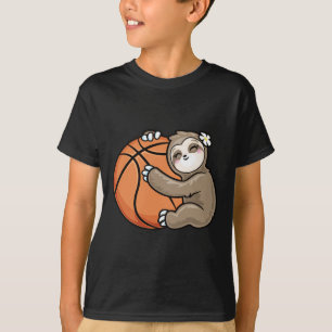 Niedlich Girl Lieben Sloth Basketball T-Shirt