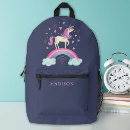 Niedlich Girl Magical Rainbow Unicorn Bedruckter Rucksack