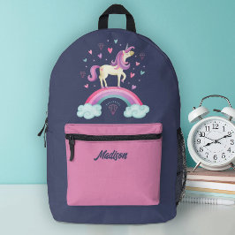Niedlich Girl Magical Rainbow Unicorn Bedruckter Rucksack