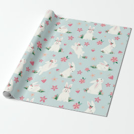 Niedlich Girl Ostersonne Moderne Rosa Blüte Geschenkpapier