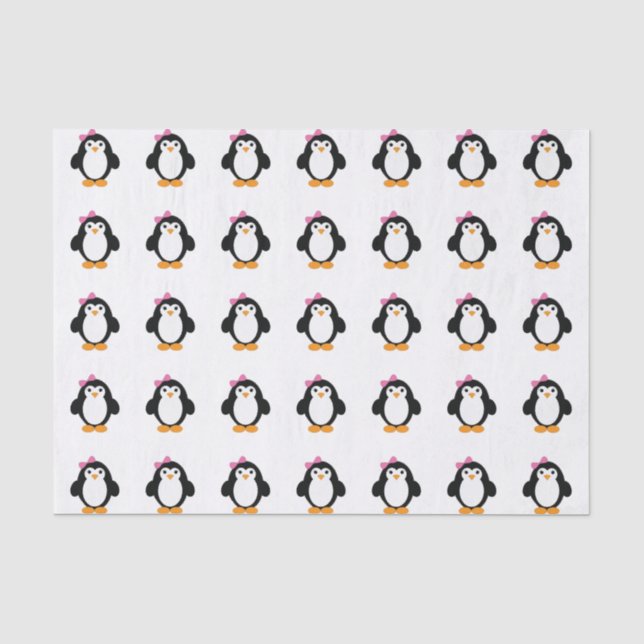 Niedlich Girl Penguin Seidenpapier (Vorderseite)