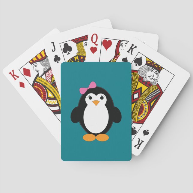Niedlich Girl Penguin Spielkarten (Rückseite)