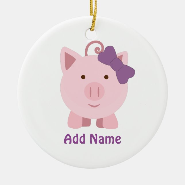 Niedlich Girl Pig Keramikornament (Vorne)