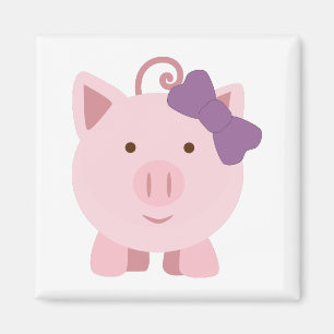 Niedlich Girl Pig Magnet