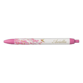 Niedlich Girl-Pink-Blume Personalisiert Name Kugelschreiber