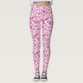 Niedlich Girl Pink Butterfly Pattern Leggings