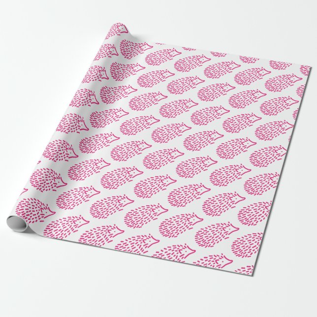 Niedlich Girl Pink Igel Kinder Baby Tier Geschenkpapier (Ungerollt)