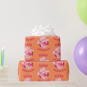 Niedlich Girl Pink Orange Disco Cowgirl Hut Geschenkpapier