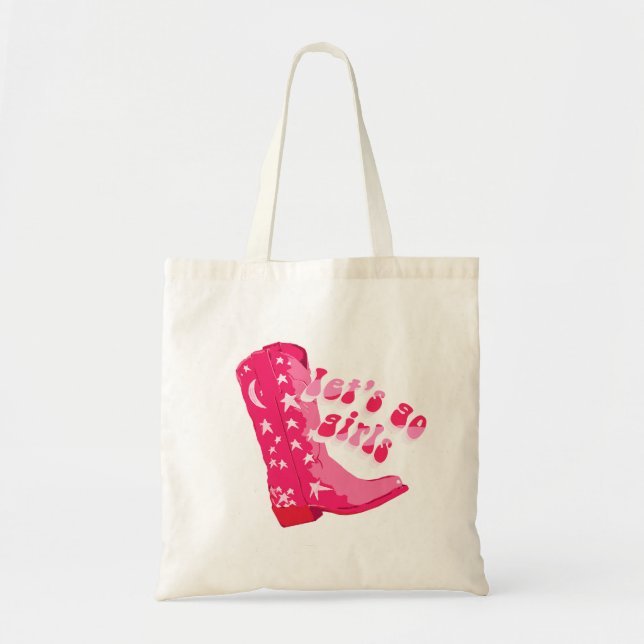 Niedlich Girl Pink Red Disco Cowgirl Boot Tragetasche (Vorne)