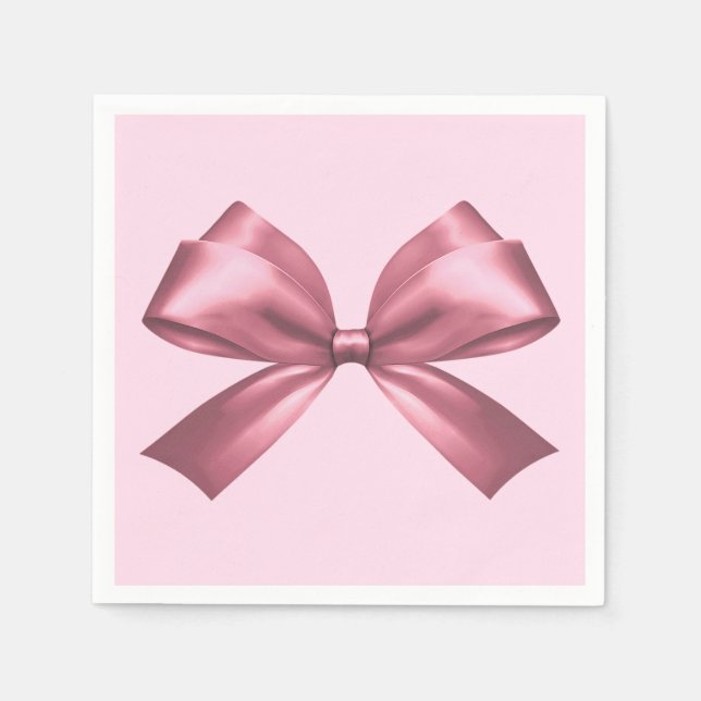 Niedlich Girl Pink Satin Ästhetische Bow Serviette (Vorderseite)