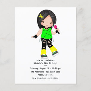 Niedlich Girl Rock Star Geburtstagsparty Flyer