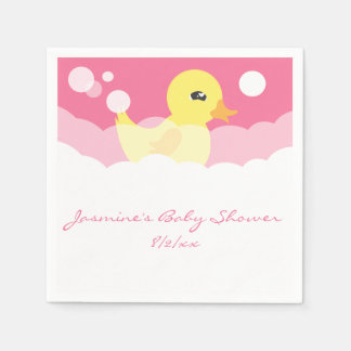 Niedlich Girl Rubber Ducky Babydusche Serviette