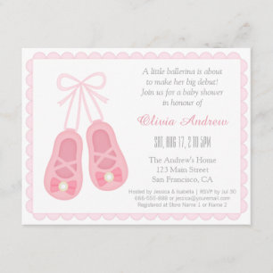 Niedlich Girl Shoes Ballerina Baby Einladungen