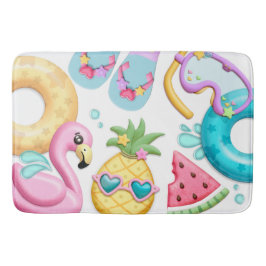 Niedlich Girl Tropical Beach Flamingo Badematte