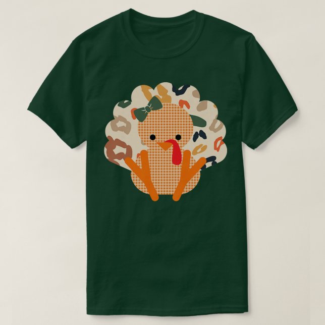 Niedlich Girl Türkei Erntedank Fall Leopard Premiu T-Shirt (Design vorne)
