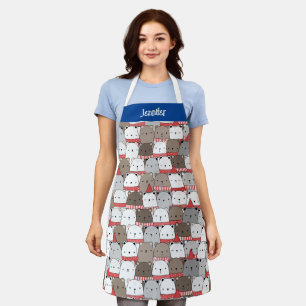 Niedlich Girl Vorname Weihnachtsbären Illustriert Schürze