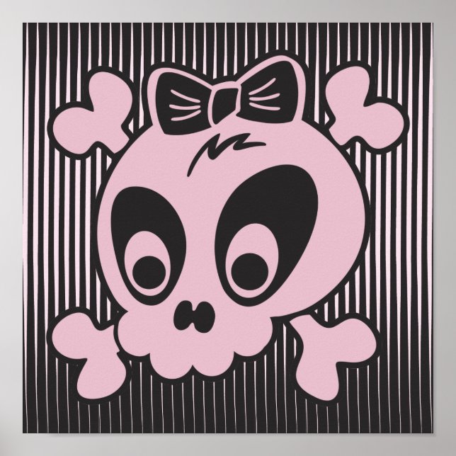 Niedlich Girlie Skull Poster (Vorne)