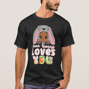 Niedlich Girls Afroamerikanischer Ostern Sonnige L T-Shirt