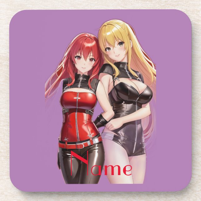 Niedlich Girls Anime Thunder_Cove Getränkeuntersetzer (Vorderseite)
