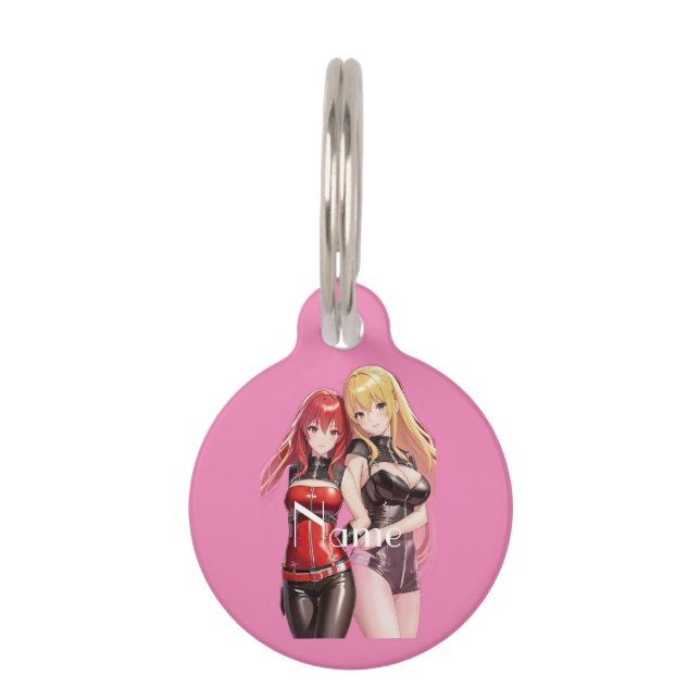 Niedlich Girls Anime Thunder_Cove Haustiermarke (Vorderseite)