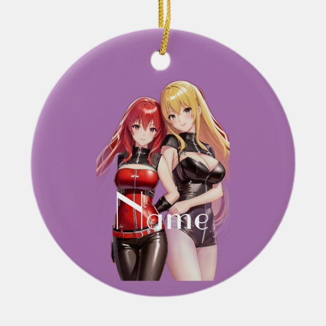 Niedlich Girls Anime Thunder_Cove Keramik Ornament (Vorne)