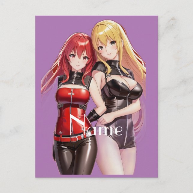 Niedlich Girls Anime Thunder_Cove Postkarte (Vorderseite)