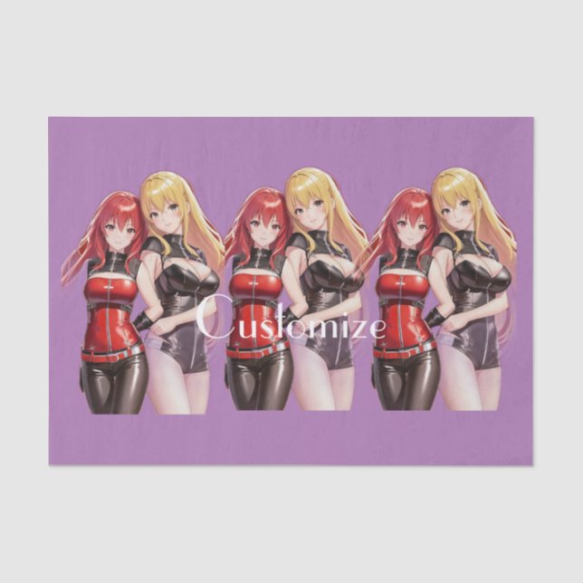 Niedlich Girls Anime Thunder_Cove Seidenpapier (Vorderseite)