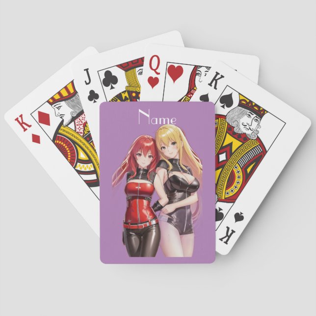 Niedlich Girls Anime Thunder_Cove Spielkarten (Rückseite)