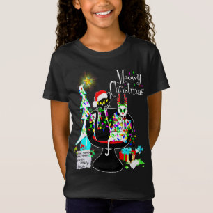Niedlich Girls Atomic Cat Meowy Weihnachten T-Shirt