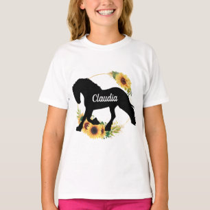 Niedlich Girls individuelle Name Pony T-Shirt