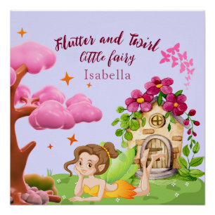 Niedlich Girls Kleine Märchenschwärme Butterfly Poster