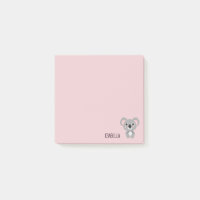 Niedlich Girls Koala Bär Rosa Personalisiert