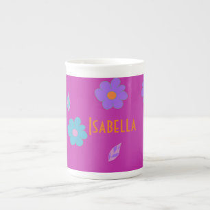 Niedlich Girls Retro Blume Prozellantasse