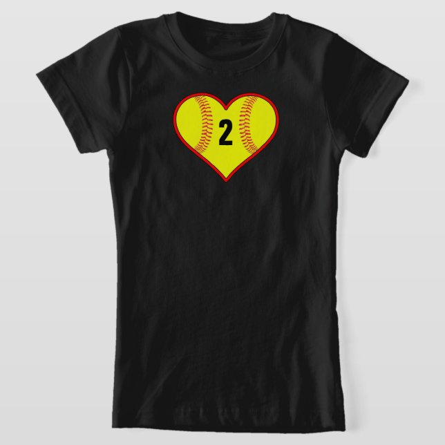 Niedlich Girls Softball Herz Custom T - Shirt (Ablage )