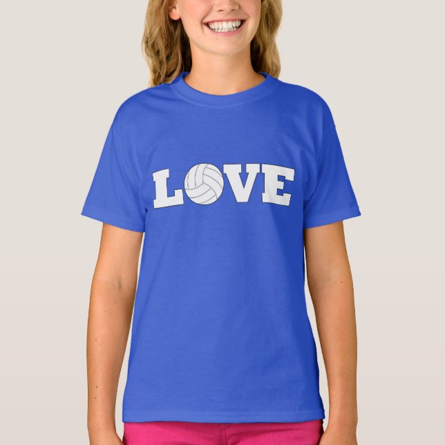 Niedlich Girls' Volleyball LIEBE Player T - Shirt (Vorderseite)